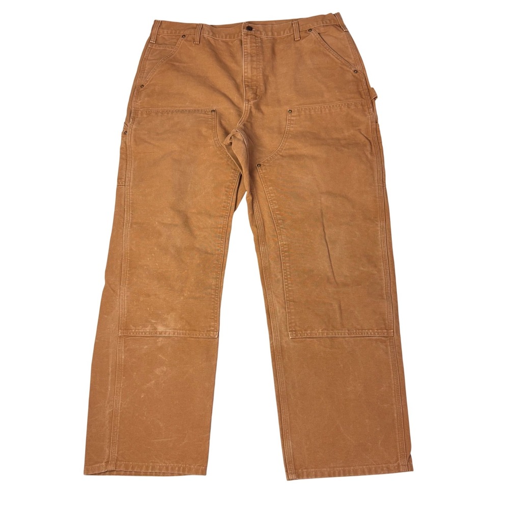 Carhartt B136 BRN Original‎ Dungaree Fit Mens Brown Double Knee Pants 40x32